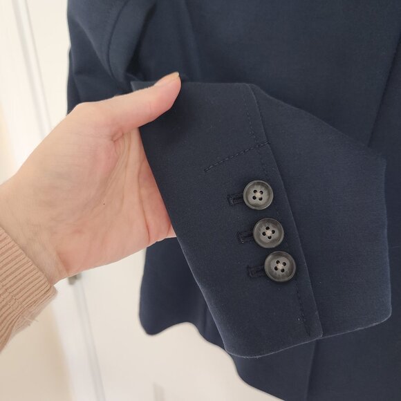 Banana Republic Single Breast Cotton-Blend Navy Suit Blazer 2P - Picture 10 of 14